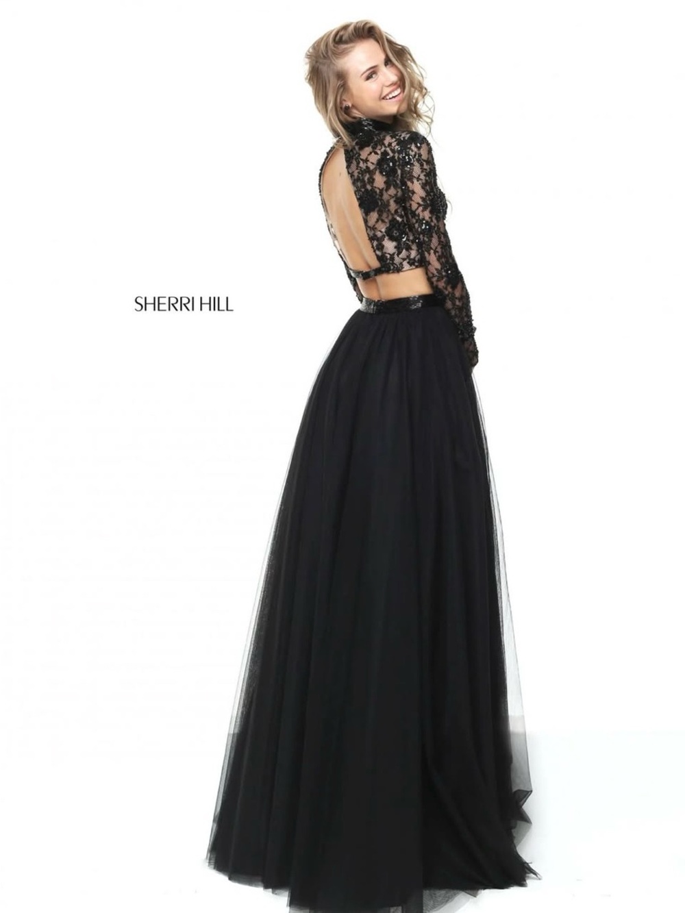 Sherri Hill style 50821 two piece beaded Prom Dress - Picture 4 of 4